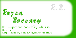 rozsa mocsary business card